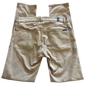 7 For All Mankind Slimmy Mens 30 x 32 Tan Straight Canvas Pants Luxe Performance